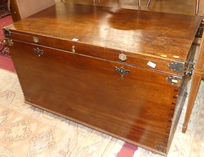 Lot 1221 - A large circa 1900 hardwood and brass mounted...