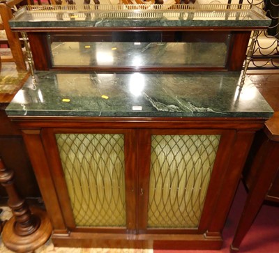 Lot 1226 - A 19th century mahogany and green variegated...