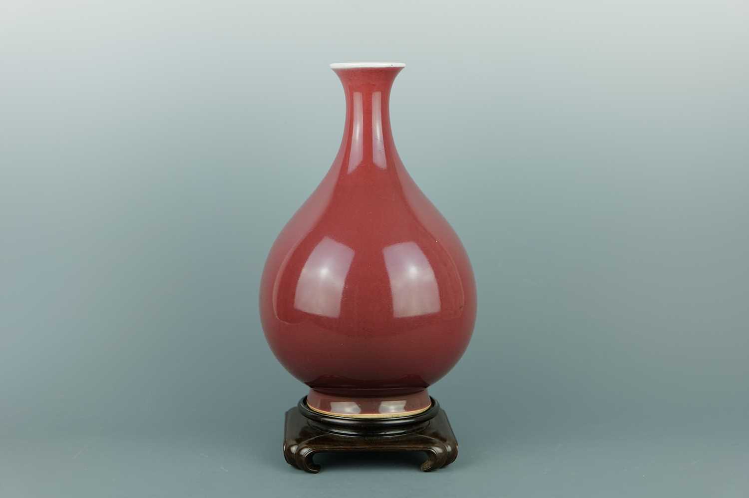 Lot 88 - A fine Chinese copper-red-glazed yuhuchun vase,...