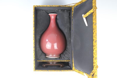 Lot 88 - A fine Chinese copper-red-glazed yuhuchun vase,...