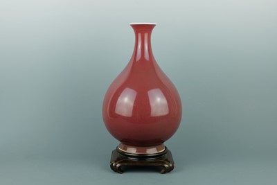 Lot 88 - A fine Chinese copper-red-glazed yuhuchun vase,...