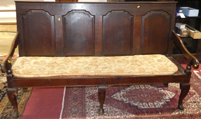 Lot 1276 - An 18th century joined oak four panelled long...