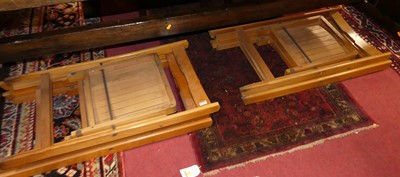 Lot 1279 - A set of five beech folding patio chairs,...