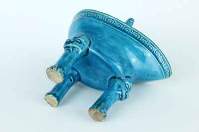 Lot 77 - A pair of Chinese turquoise-glazed ritual wine...