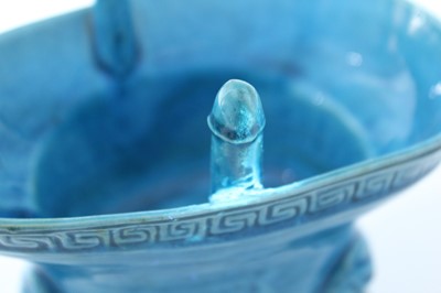 Lot 77 - A pair of Chinese turquoise-glazed ritual wine...