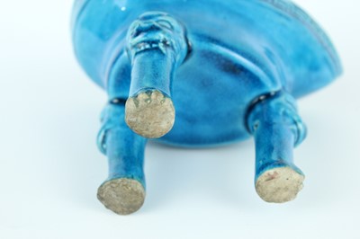 Lot 77 - A pair of Chinese turquoise-glazed ritual wine...