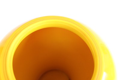 Lot 92 - A pair of Chinese yellow Peking glass jars...