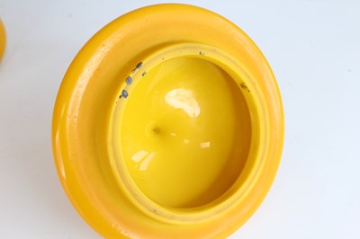 Lot 92 - A pair of Chinese yellow Peking glass jars...