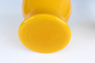 Lot 92 - A pair of Chinese yellow Peking glass jars...