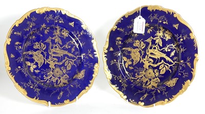 Lot 170a - A pair of Coalport Cairo pattern plates, gilt...