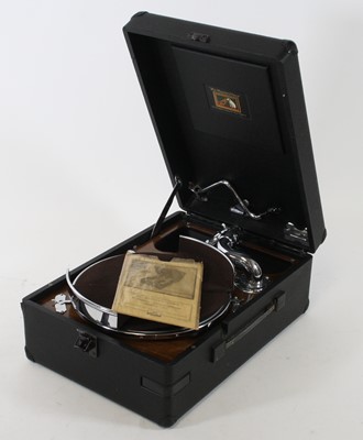 Lot 1421 - An HMV Portable Gramophone, Model no 102, with...