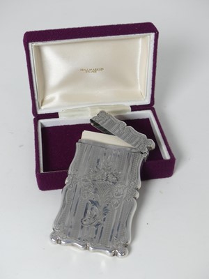 Lot 256 - An Edwardian silver card case, of shaped...