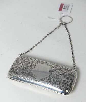Lot 257 - An Edwardian silver lady's purse, of hinged...