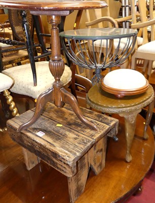 Lot 1299 - Occasional furniture to include; a stained...