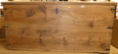 Lot 1306 - A Swedish pine and iron bound domed hinge top...