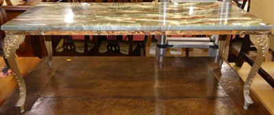 Lot 1309 - An onyx effect topped and gilt based...