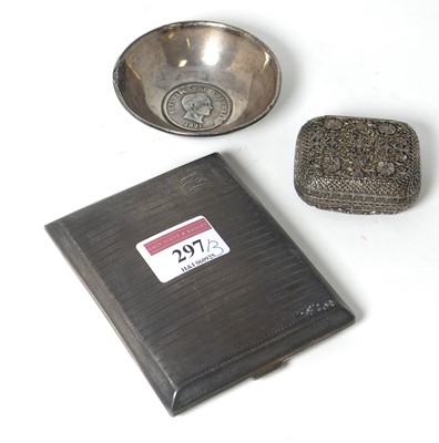 Lot 297 - A George V silver pocket cigarette case, of...
