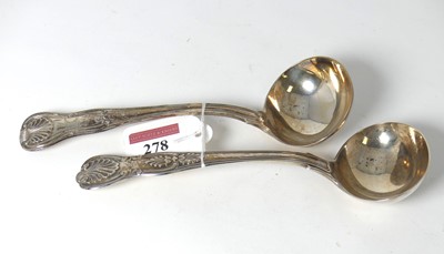 Lot 278 - A George IV silver sauce ladle in the Queen's...