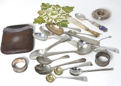 Lot 282 - A collection of silver plated and metal items,...