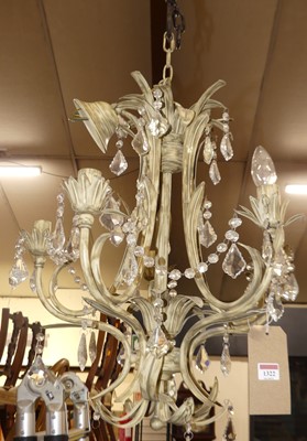 Lot 1322 - A contemporary patinated metal five light...