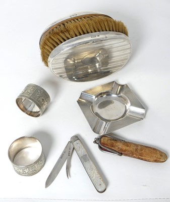Lot 284 - A George VI silver ashtray, having engine...