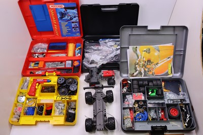 Lot 1546 - Meccano, a collection of plastic and metal...