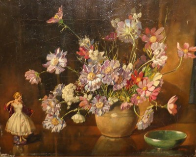 Lot 1003 - H Sharpe - still life with flowers in a...