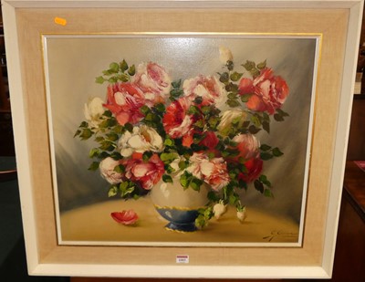 Lot 1005 - G.S.I**** (20th century) - still life with...