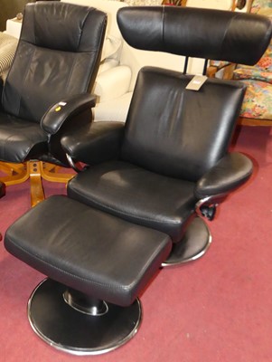 Lot 1339 - A contemporary Stressless black leather...