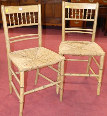 Lot 1341 - A pair of 19th century cream painted bamboo...