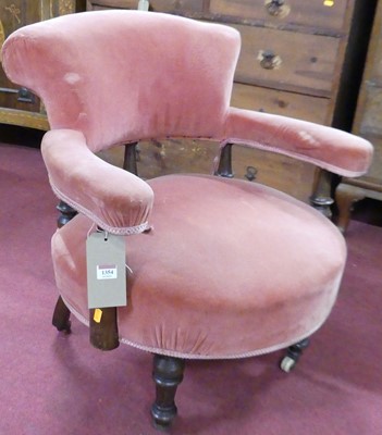 Lot 1354 - A late Victorian walnut and pink dralon...