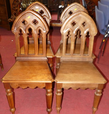 Lot 1355 - A set of four late Victorian Gothic Revival...