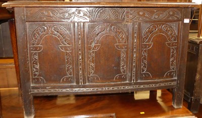 Lot 1361 - An 18th century joined and later line carved...