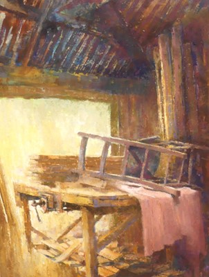 Lot 1032 - Late 20th century school - The Work Bench,...