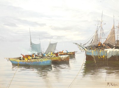 Lot 1038 - Mario Volpe - still life with cabbage roses,...