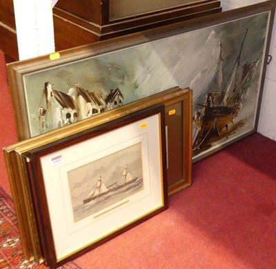 Lot 1065 - A pair of maritime colour engravings together...