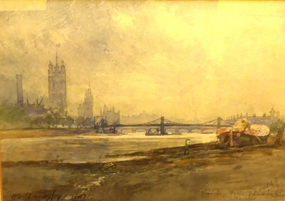 Lot 1068 - Harold Gresley - Westminster from Vauxhall...