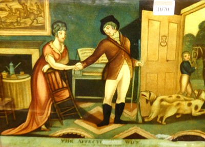 Lot 1070 - A Victorian reverse print on glass, The...