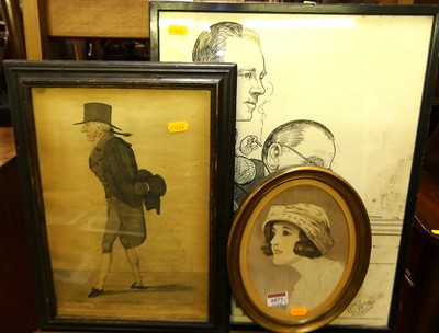 Lot 1077 - A 1920s profile portrait of a young woman,...