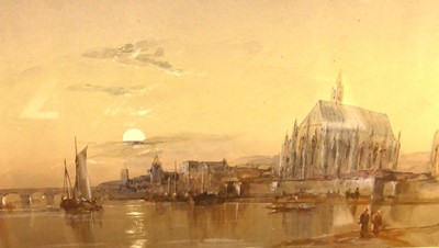 Lot 1075 - Attrib. Henry Bright (1810-1873) - Harbour at...