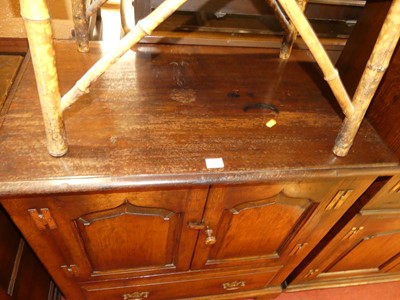 Lot 1374 - A contemporary joined oak double door low side...