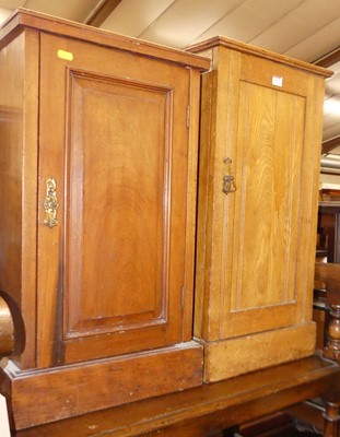 Lot 1375 - Two Edwardian single door bedside cupboards;...
