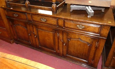Lot 1377 - A contemporary joined oak long dresser base,...