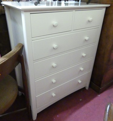 Lot 1381 - A contemporary white wood squarefront chest of...