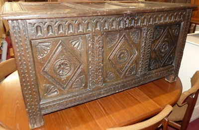 Lot 1383 - An 18th century and later floral relief carved...