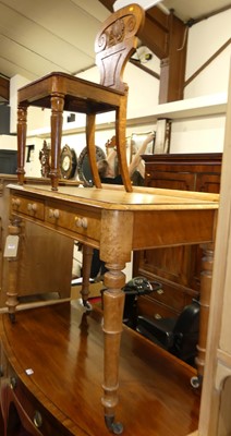 Lot 1386 - A mid-Victorian birds-eye maple ledgeback...