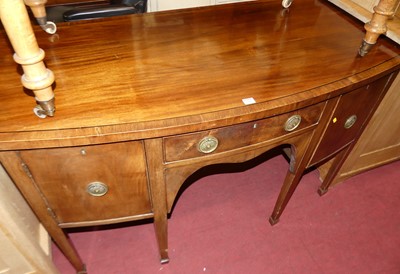 Lot 1387 - A circa 1900 mahogany bowfront sideboard,...