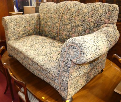Lot 1392 - A circa 1900 floral needlework upholstered two-...