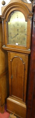Lot 1371 - A circa 1800 oak longcase clock, the arched...