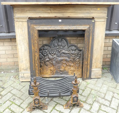 Lot 1397 - Fireside effects, to include; a stained pine...